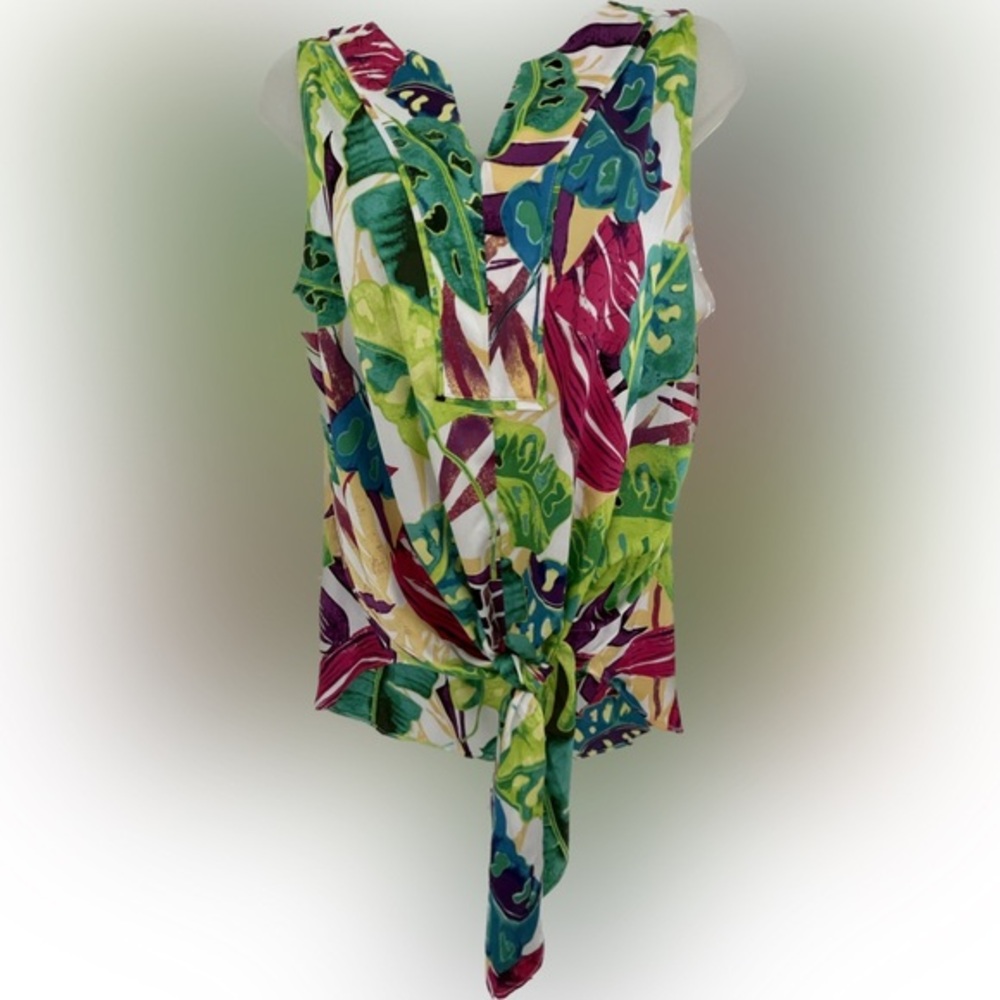 Chicos high low tie front top